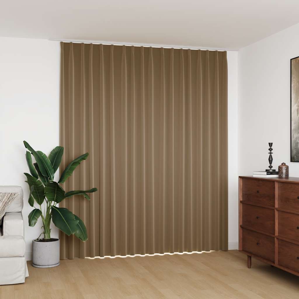 Gordijn verduisterend met haken 290x245 cm taupe is nu te koop bij PeponiXL, paradijselijk wonen!