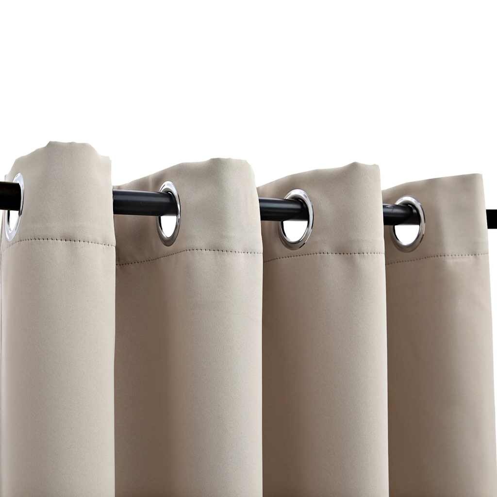 Gordijn verduisterend met metalen ringen 2 st 140x175 cm beige is nu te koop bij PeponiXL, paradijselijk wonen!