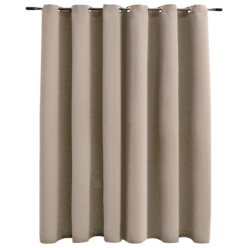 Gordijn verduisterend met metalen ringen 290x245 cm beige is nu te koop bij PeponiXL, paradijselijk wonen!