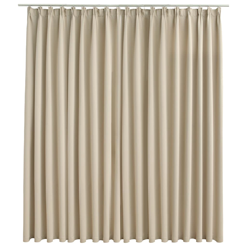 Gordijn verduisterend met haken 290x245 cm beige is nu te koop bij PeponiXL, paradijselijk wonen!
