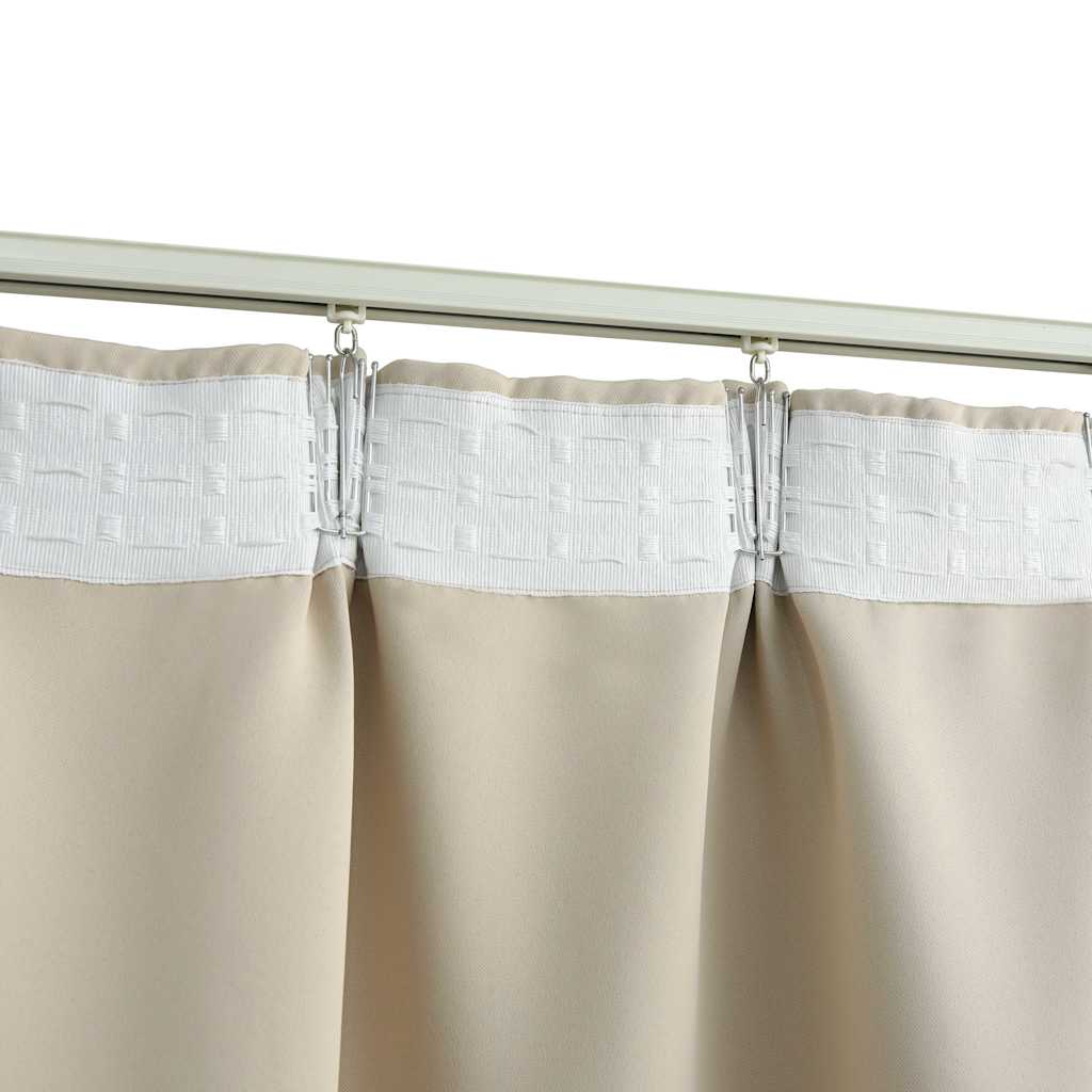 Gordijn verduisterend met haken 290x245 cm beige is nu te koop bij PeponiXL, paradijselijk wonen!