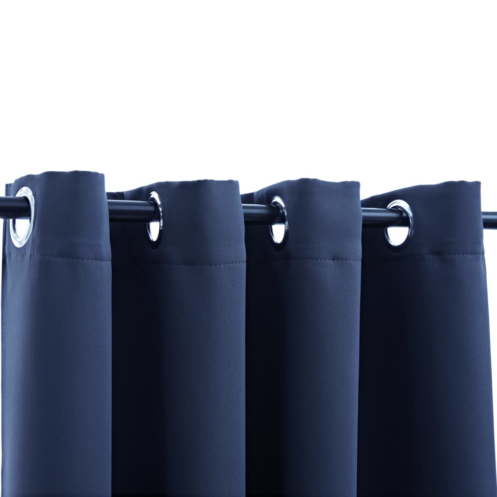 Gordijn verduisterend met metalen ringen 2 st 140x175 cm blauw is nu te koop bij PeponiXL, paradijselijk wonen!