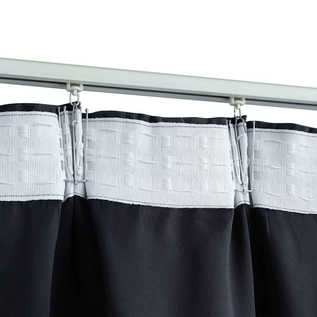 Gordijnen verduisterend met haken 2 st 140x225 cm antraciet is nu te koop bij PeponiXL, paradijselijk wonen!