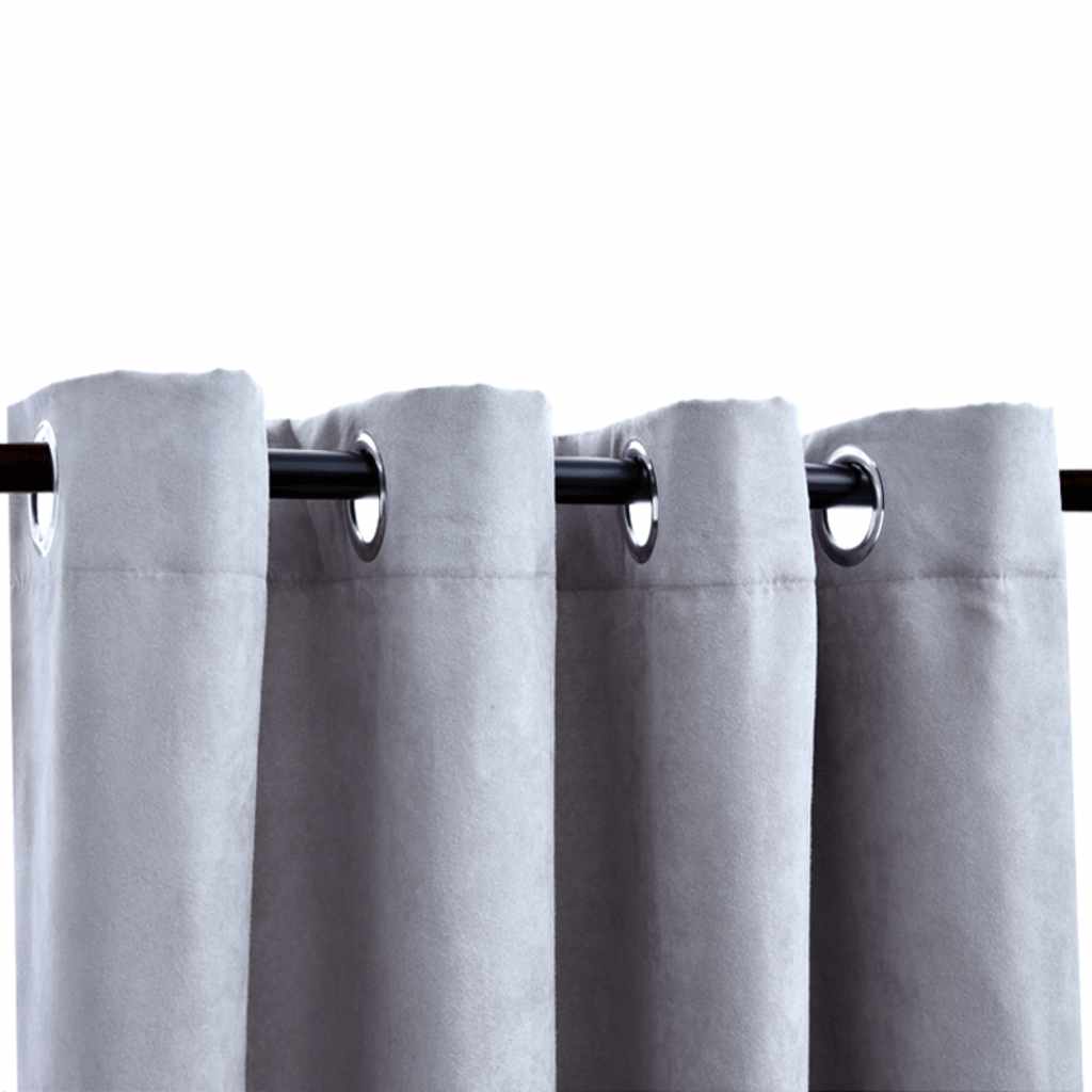 Gordijn verduisterend met metalen ringen 2 st 140x175 cm grijs is nu te koop bij PeponiXL, paradijselijk wonen!