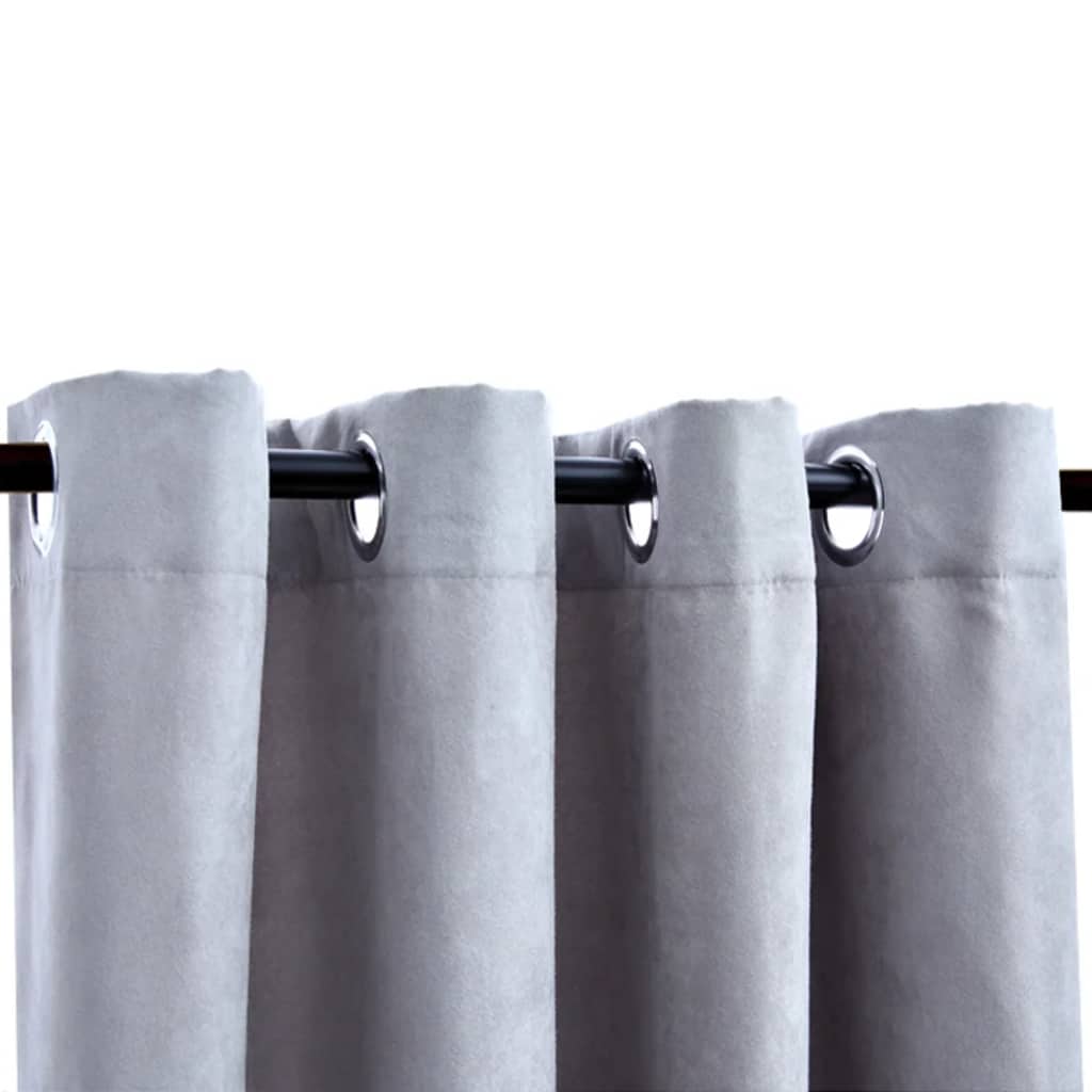 Gordijn verduisterend met metalen ringen 2 st 140x225 cm grijs is nu te koop bij PeponiXL, paradijselijk wonen!