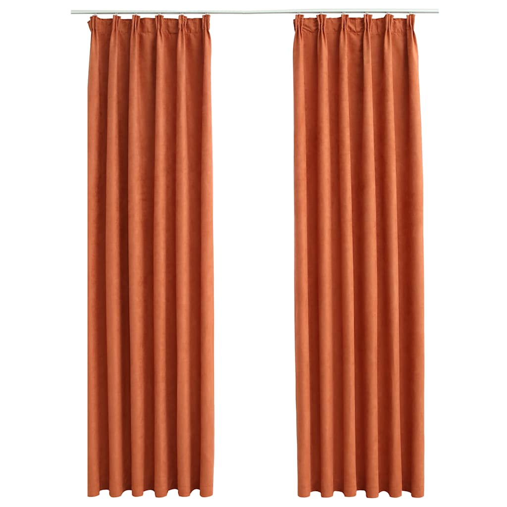 Gordijnen verduisterend met haken 2 st 140x225 cm roestkleurig is nu te koop bij PeponiXL, paradijselijk wonen!