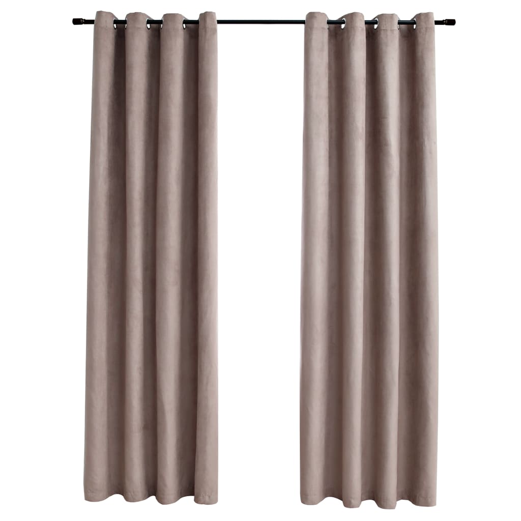 Gordijn verduisterend met metalen ringen 2 st 140x175 cm taupe is nu te koop bij PeponiXL, paradijselijk wonen!