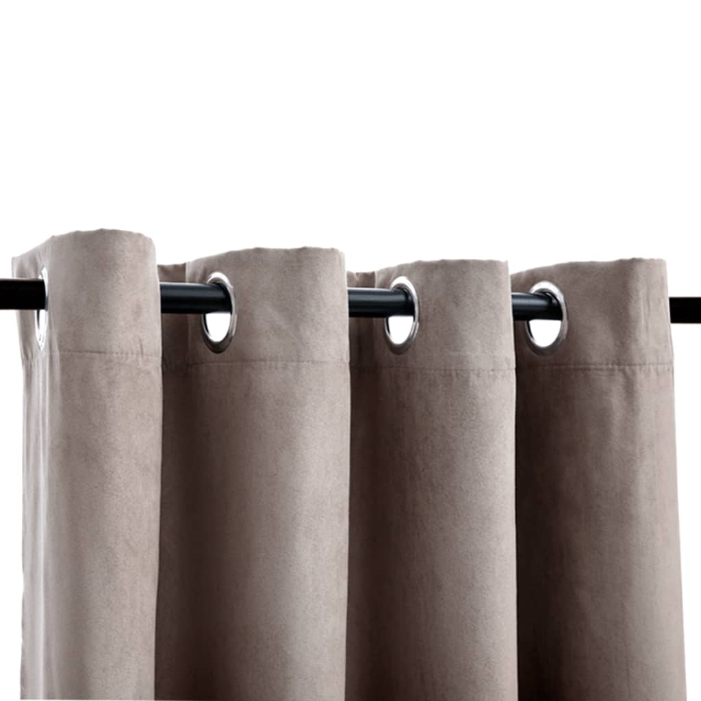Gordijn verduisterend met metalen ringen 2 st 140x175 cm taupe is nu te koop bij PeponiXL, paradijselijk wonen!