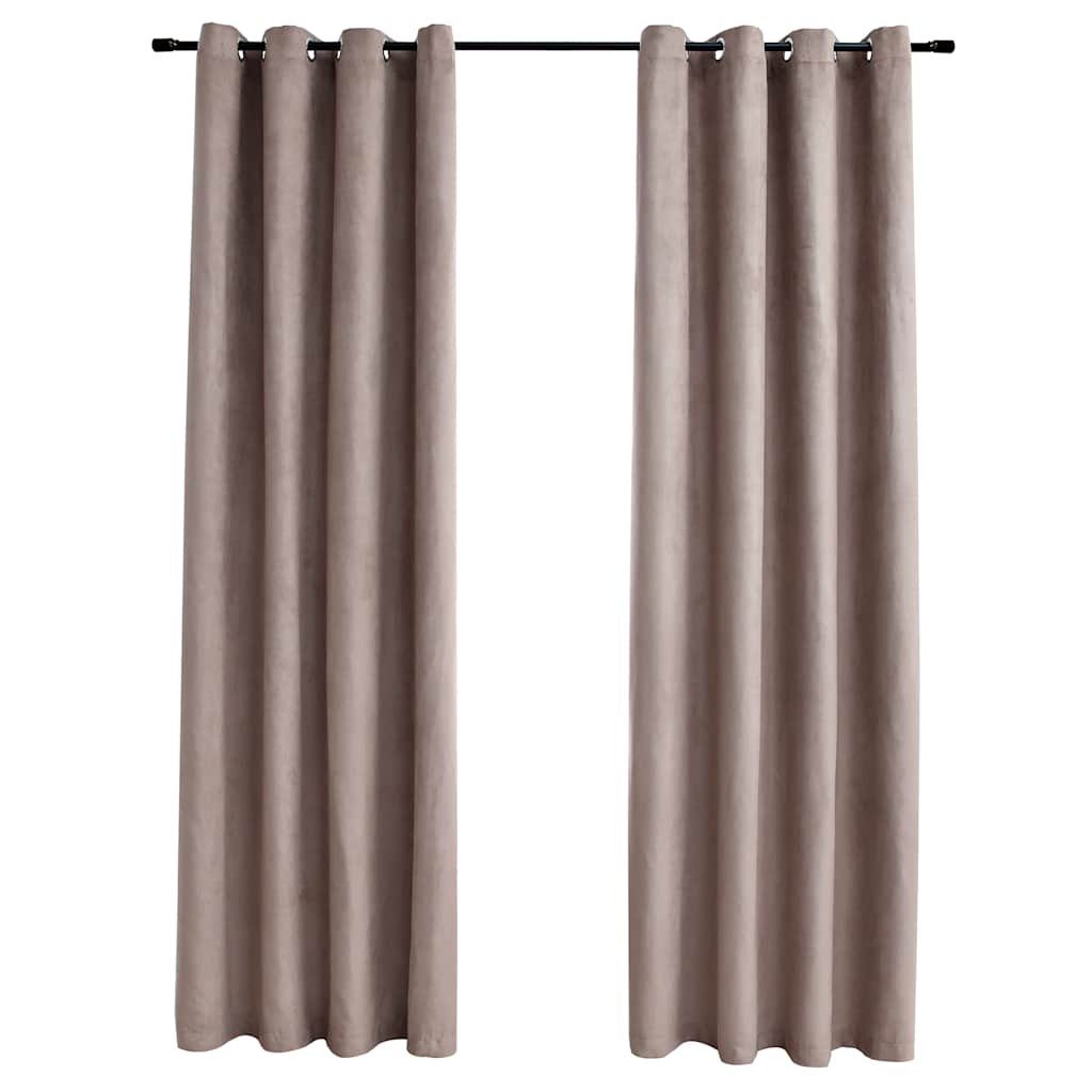 Gordijn verduisterend met metalen ringen 2 st 140x245 cm taupe is nu te koop bij PeponiXL, paradijselijk wonen!