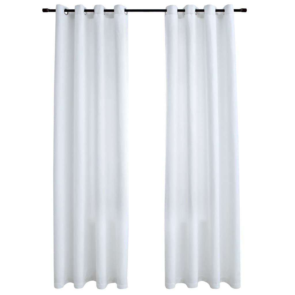 Gordijnen verduisterend met ringen 2 st 140x175 cm gebroken wit is nu te koop bij PeponiXL, paradijselijk wonen!