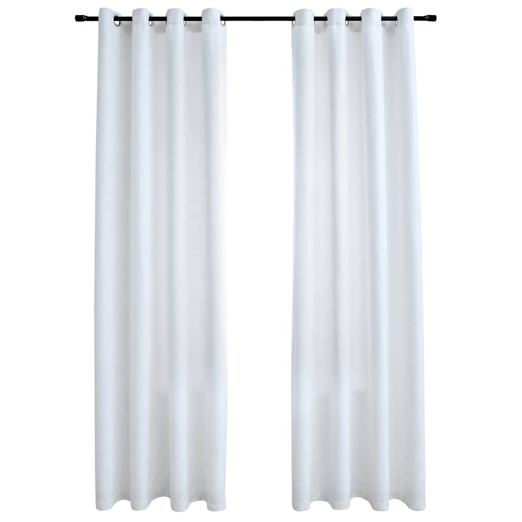 Gordijnen verduisterend met ringen 2 st 140x225 cm gebroken wit is nu te koop bij PeponiXL, paradijselijk wonen!