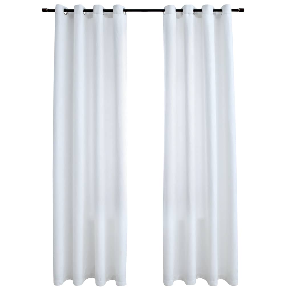 Gordijnen verduisterend met ringen 2 st 140x245 cm gebroken wit is nu te koop bij PeponiXL, paradijselijk wonen!