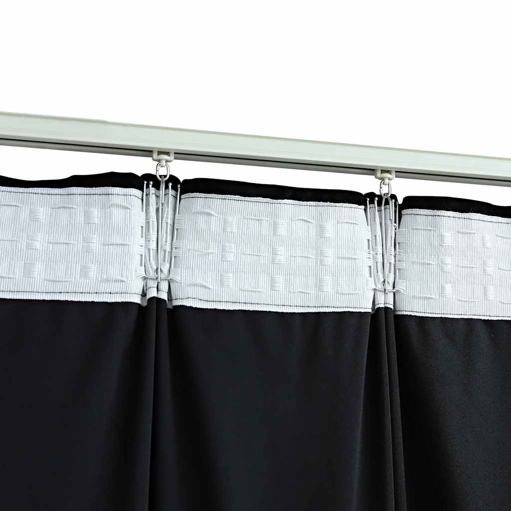 Gordijnen verduisterend 2 st met haken 140x225 cm fluweel zwart is nu te koop bij PeponiXL, paradijselijk wonen!