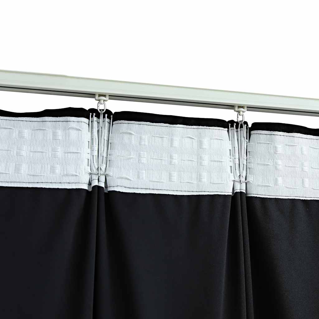 Gordijnen verduisterend 2 st met haken 140x245 cm fluweel zwart is nu te koop bij PeponiXL, paradijselijk wonen!