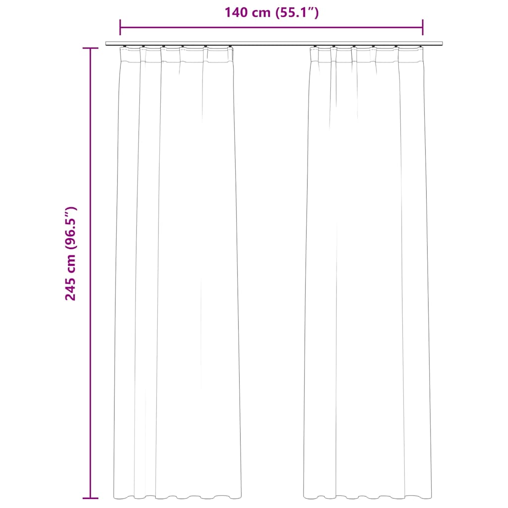 Gordijnen verduisterend 2 st met haken 140x245 cm fluweel zwart is nu te koop bij PeponiXL, paradijselijk wonen!