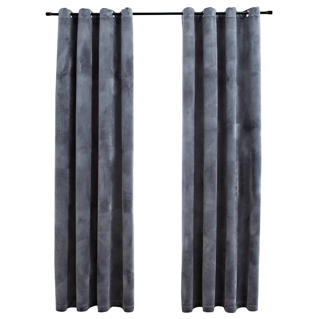 Gordijn verduisterend ringen 2 st 140x175 cm fluweel antraciet is nu te koop bij PeponiXL, paradijselijk wonen!
