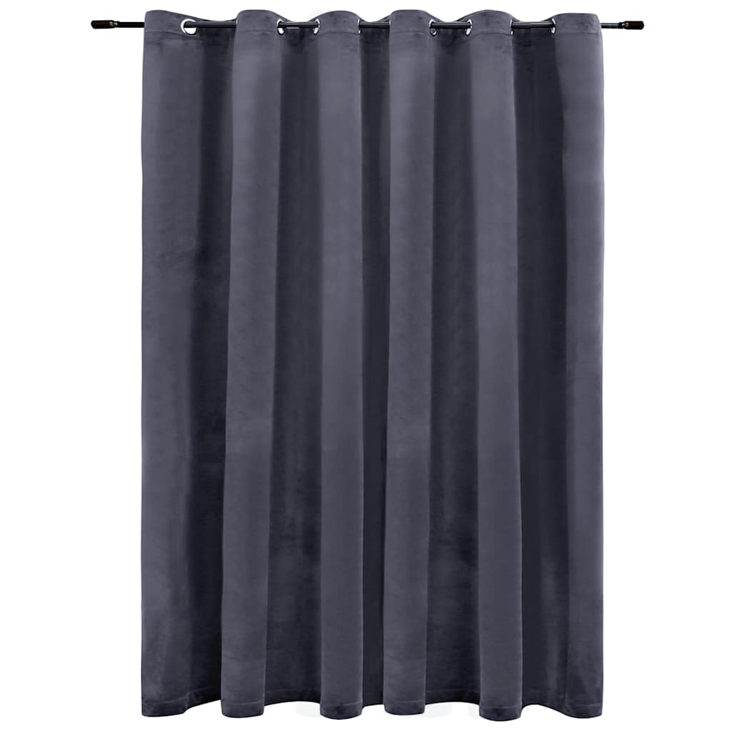 Gordijn verduisterend met ringen 290x245 cm fluweel antraciet is nu te koop bij PeponiXL, paradijselijk wonen!