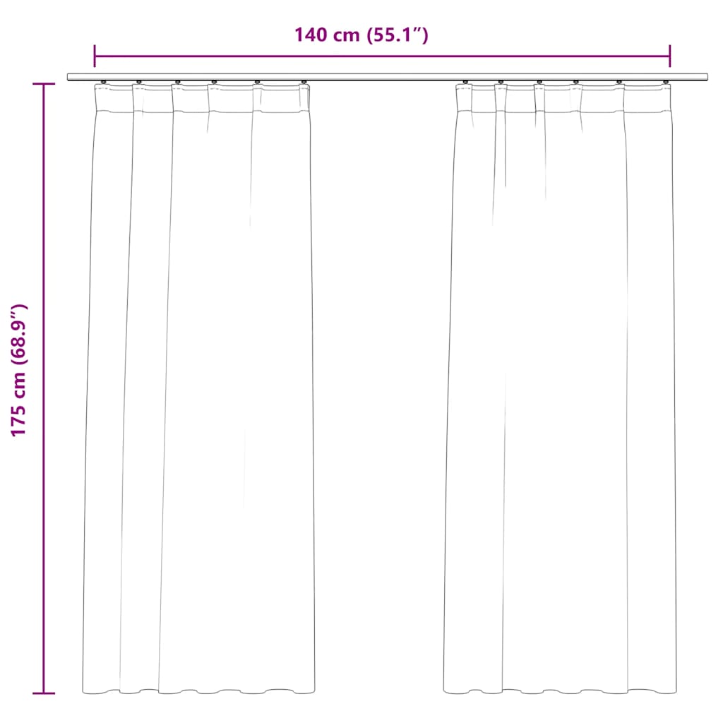 Gordijnen verduisterend 2 st met haken 140x175 cm fluweel antraciet is nu te koop bij PeponiXL, paradijselijk wonen!