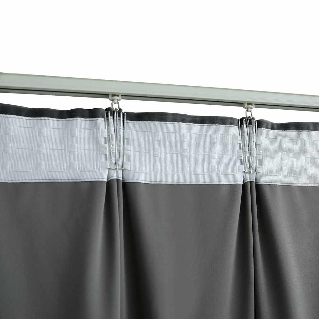 Gordijnen verduisterend 2 st met haken 140x245 cm fluweel antraciet is nu te koop bij PeponiXL, paradijselijk wonen!