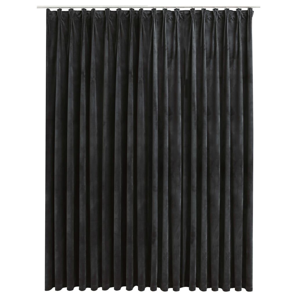 Gordijn verduisterend met haken 290x245 cm fluweel antraciet is nu te koop bij PeponiXL, paradijselijk wonen!