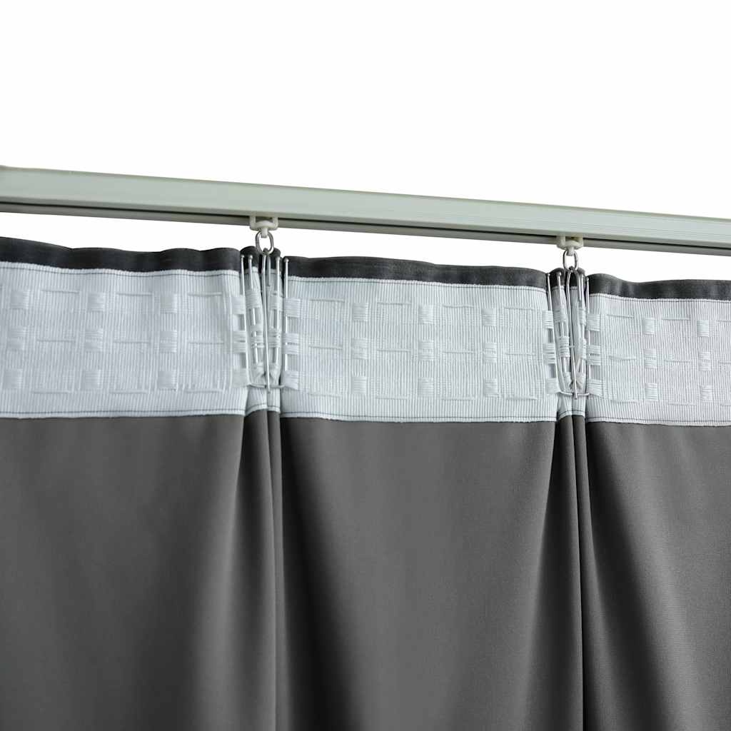 Gordijn verduisterend met haken 290x245 cm fluweel antraciet is nu te koop bij PeponiXL, paradijselijk wonen!