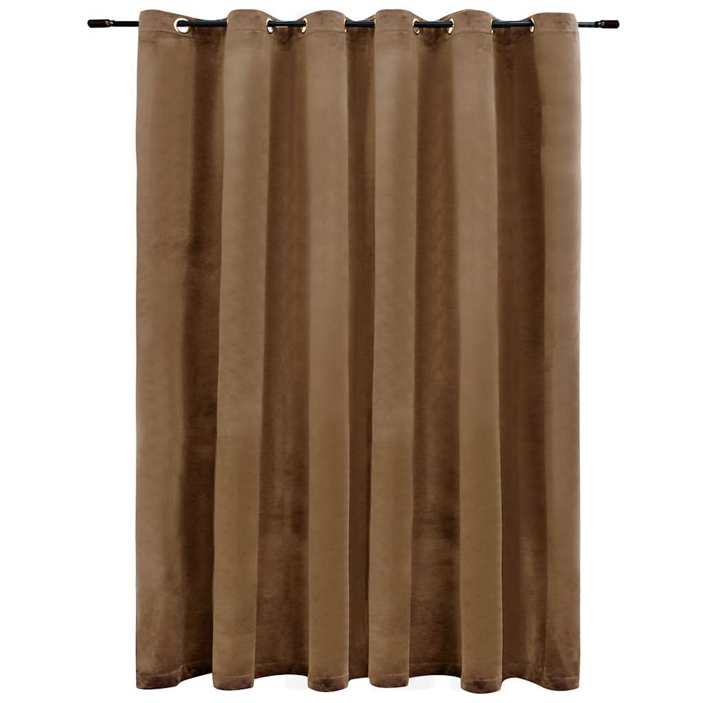 Gordijn verduisterend met ringen 290x245 cm fluweel beige is nu te koop bij PeponiXL, paradijselijk wonen!