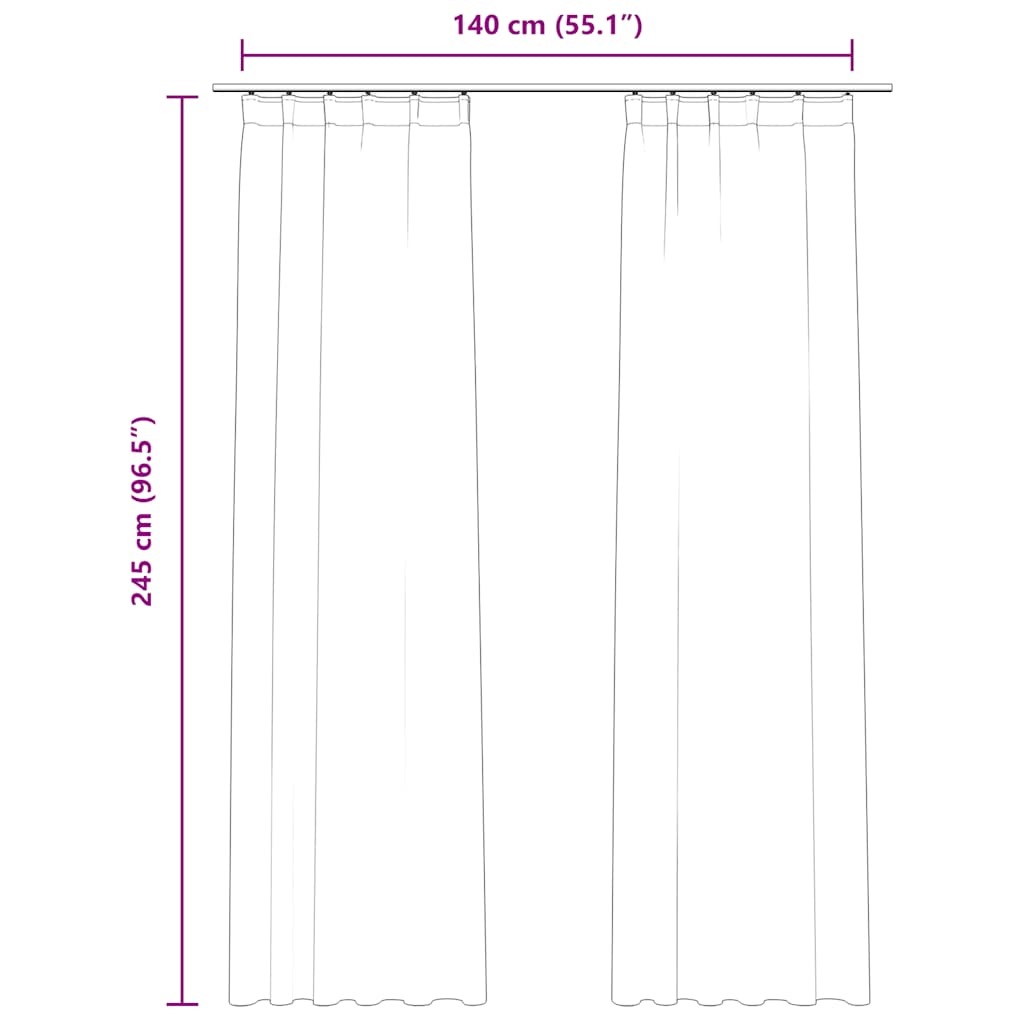 Gordijnen verduisterend 2 st met haken 140x245 cm fluweel beige is nu te koop bij PeponiXL, paradijselijk wonen!