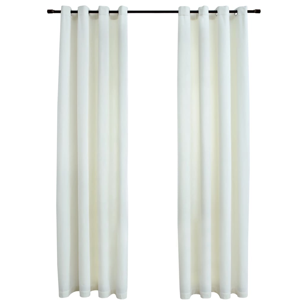 Gordijn verduisterend met ringen 2 st 140x225 cm fluweel crème is nu te koop bij PeponiXL, paradijselijk wonen!