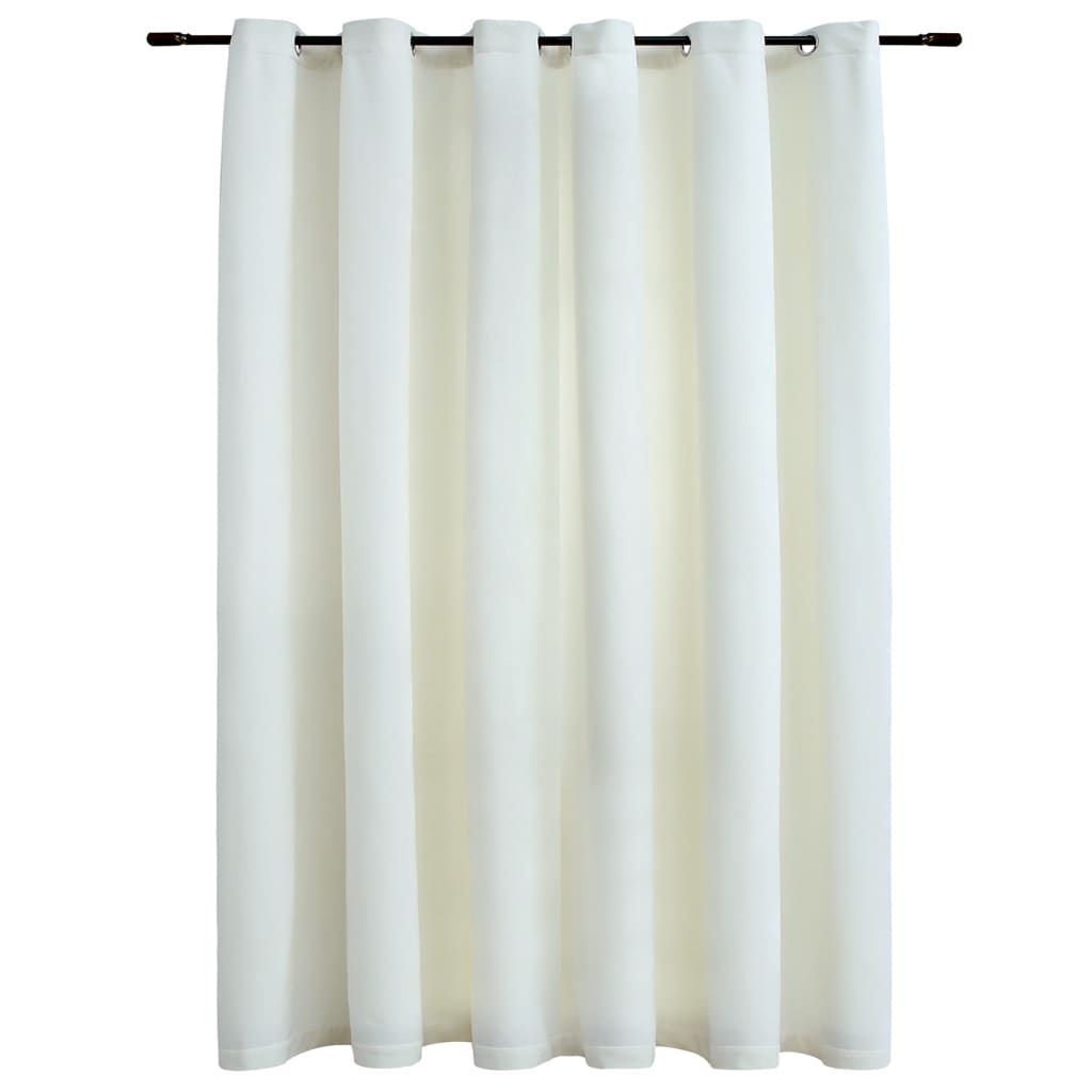 Gordijn verduisterend met ringen 290x245 cm fluweel crème is nu te koop bij PeponiXL, paradijselijk wonen!