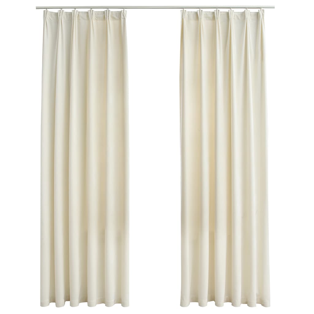 Gordijnen verduisterend 2 st met haken 140x225 cm fluweel crème is nu te koop bij PeponiXL, paradijselijk wonen!