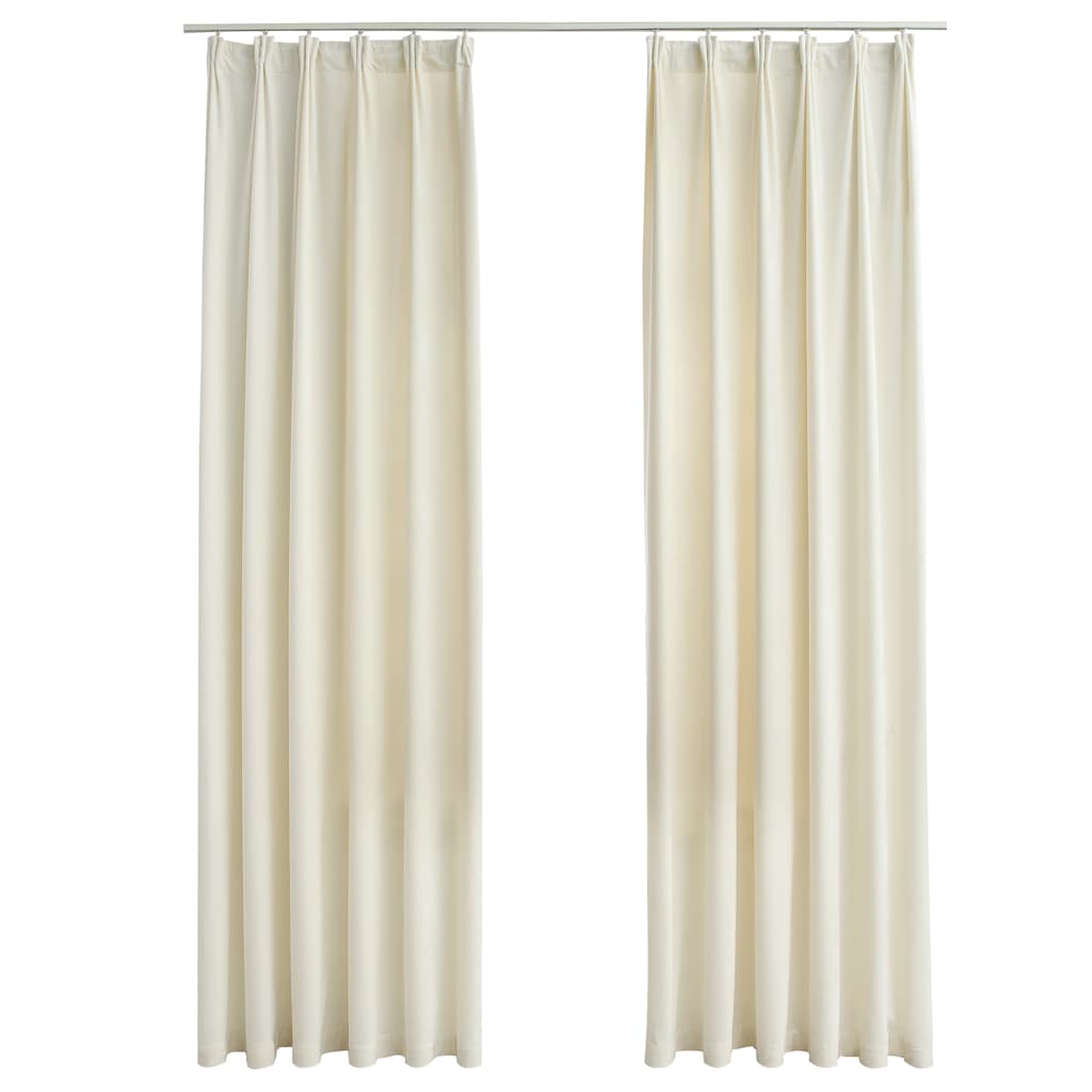 Gordijnen verduisterend 2 st met haken 140x245 cm fluweel crème is nu te koop bij PeponiXL, paradijselijk wonen!