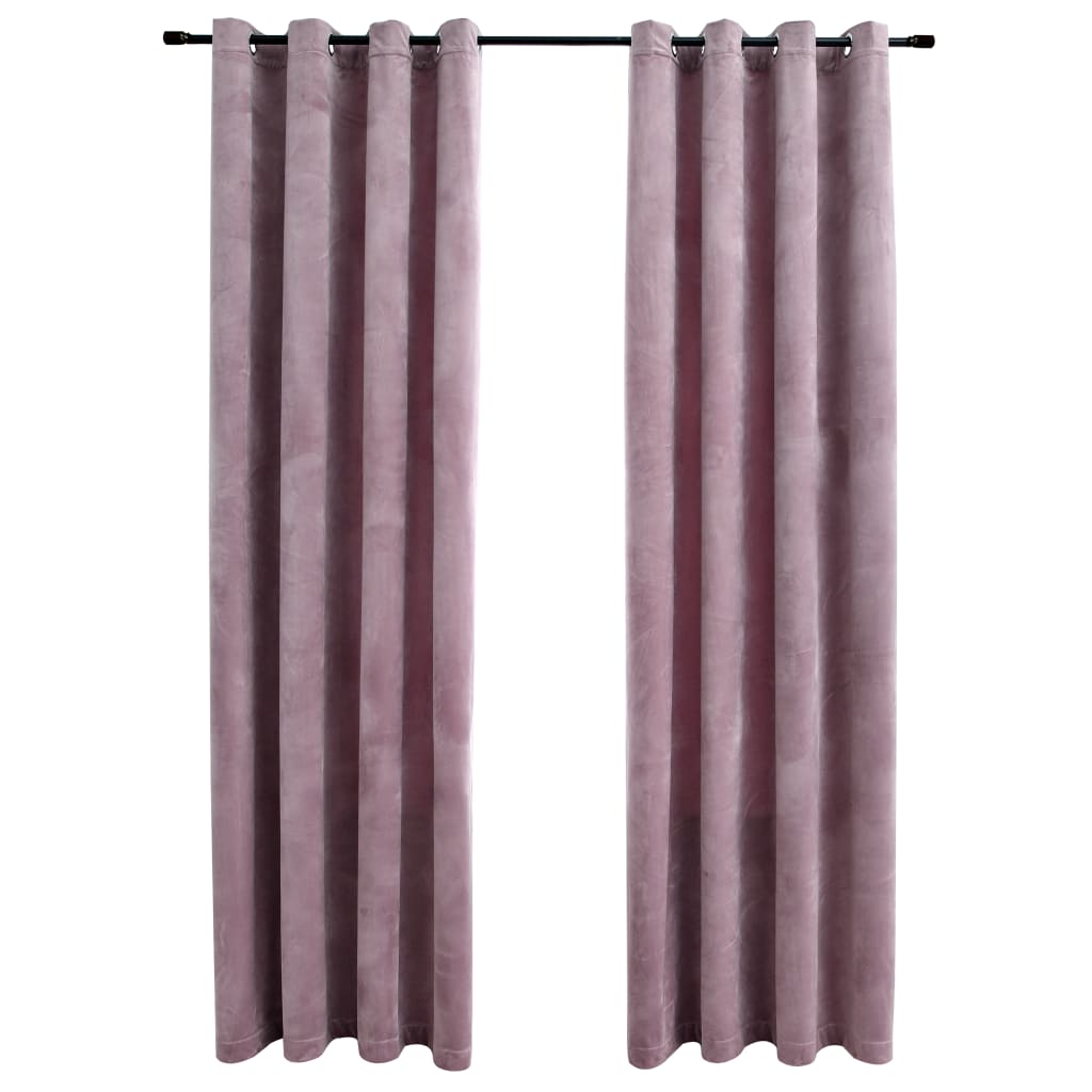 Gordijnen verduisterend met ringen 2 st 140x225 cm fluweel roze is nu te koop bij PeponiXL, paradijselijk wonen!