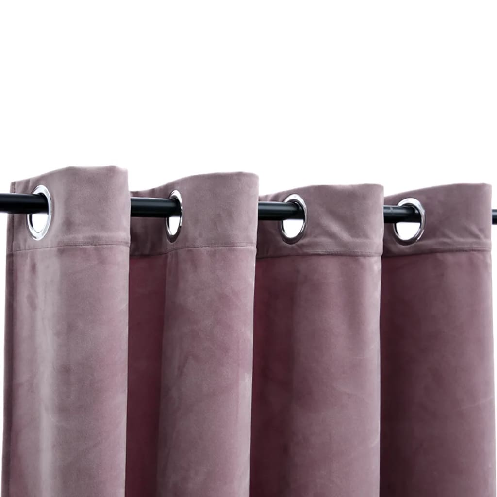 Gordijnen verduisterend met ringen 2 st 140x225 cm fluweel roze is nu te koop bij PeponiXL, paradijselijk wonen!