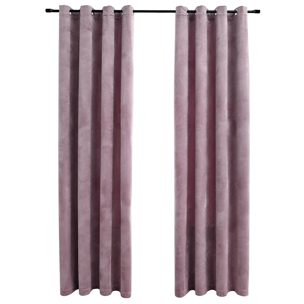 Gordijnen verduisterend met ringen 2 st 140x245 cm fluweel roze is nu te koop bij PeponiXL, paradijselijk wonen!