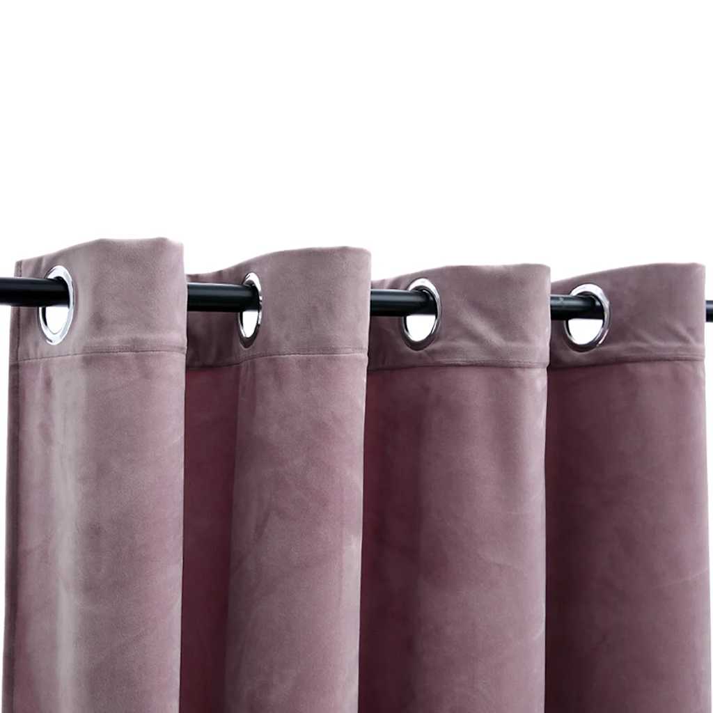 Gordijnen verduisterend met ringen 2 st 140x245 cm fluweel roze is nu te koop bij PeponiXL, paradijselijk wonen!