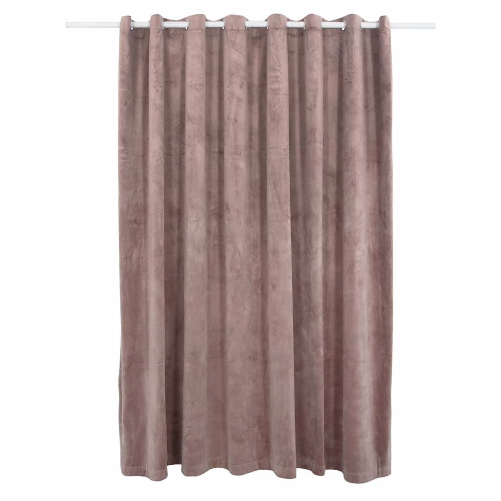 Gordijn verduisterend met ringen 290x245 cm fluweel antiekroze is nu te koop bij PeponiXL, paradijselijk wonen!