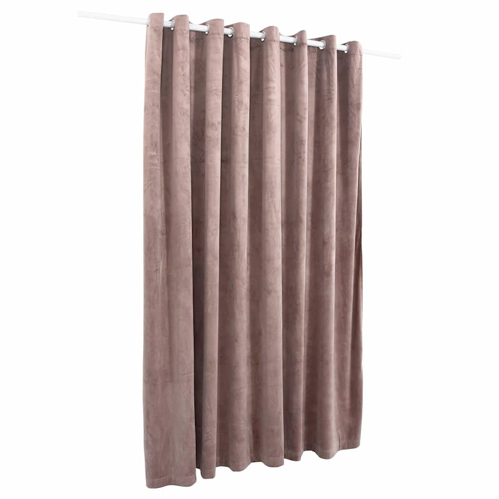 Gordijn verduisterend met ringen 290x245 cm fluweel antiekroze is nu te koop bij PeponiXL, paradijselijk wonen!