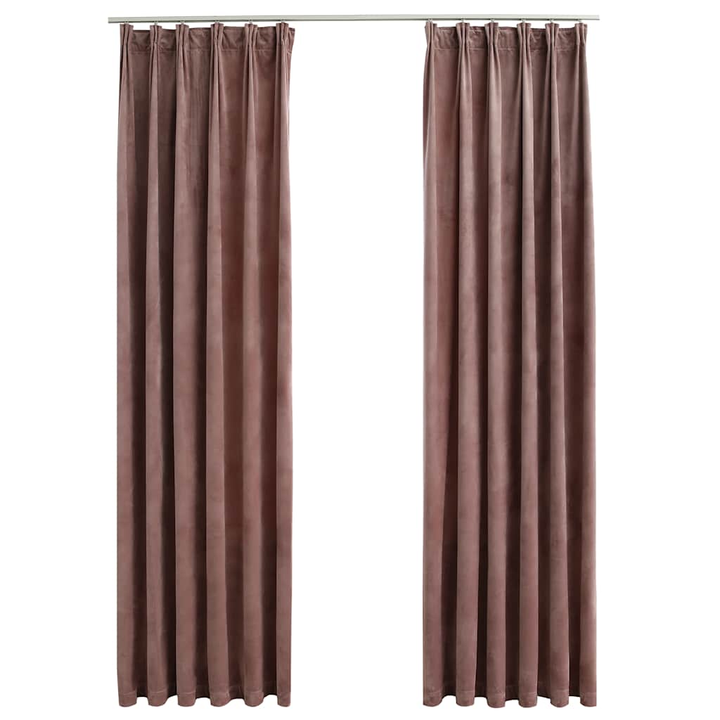 Gordijnen verduisterend 2 st met haken 140x225 cm fluweel roze is nu te koop bij PeponiXL, paradijselijk wonen!