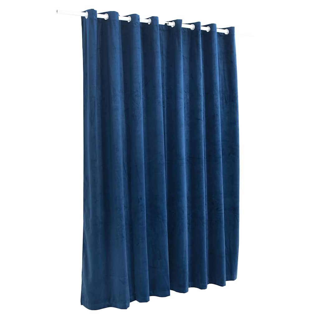 Gordijn verduisterend met ringen 290x245 cm fluweel blauw is nu te koop bij PeponiXL, paradijselijk wonen!