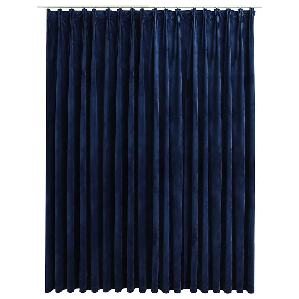 Gordijn verduisterend met haken 290x245 cm fluweel blauw is nu te koop bij PeponiXL, paradijselijk wonen!
