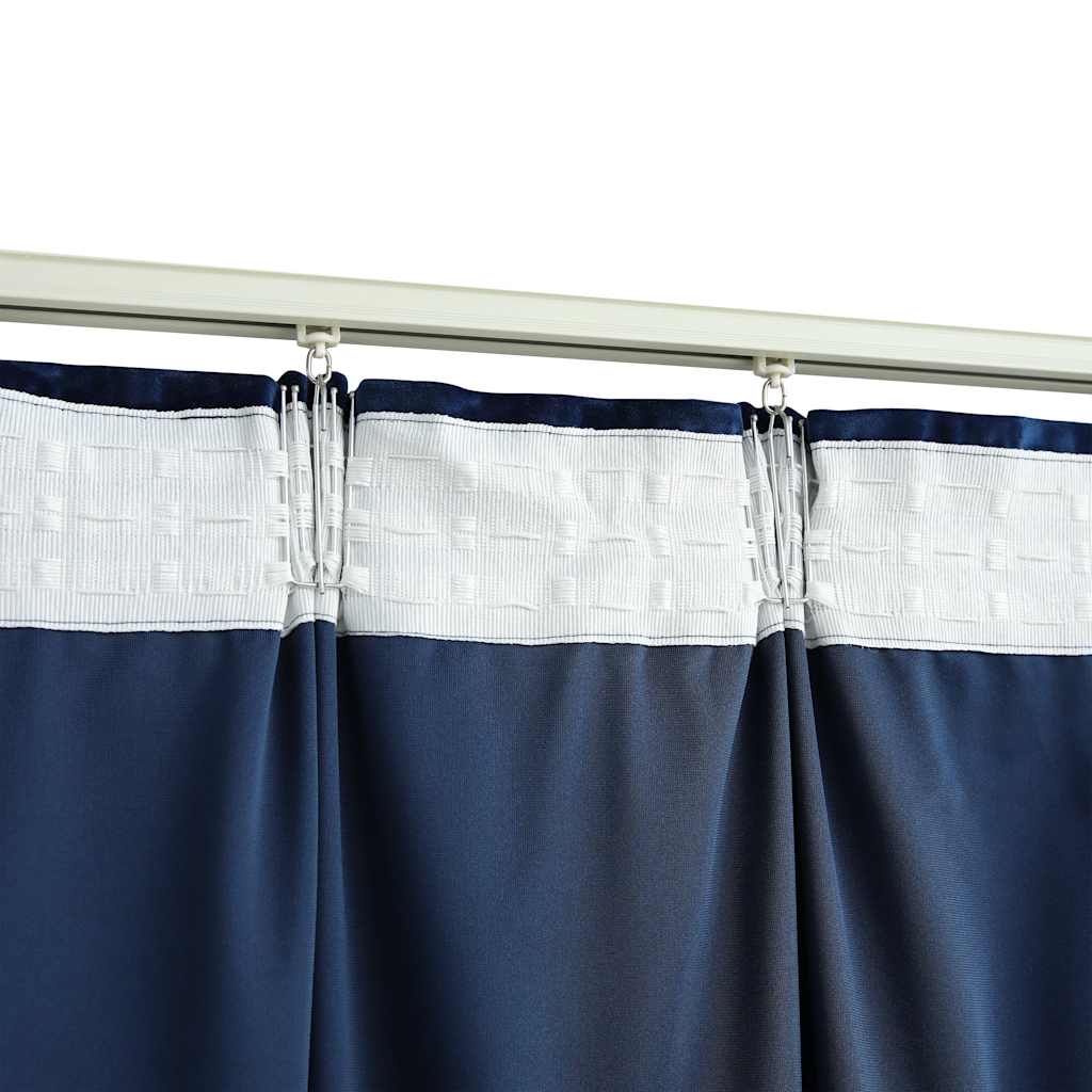 Gordijn verduisterend met haken 290x245 cm fluweel blauw is nu te koop bij PeponiXL, paradijselijk wonen!
