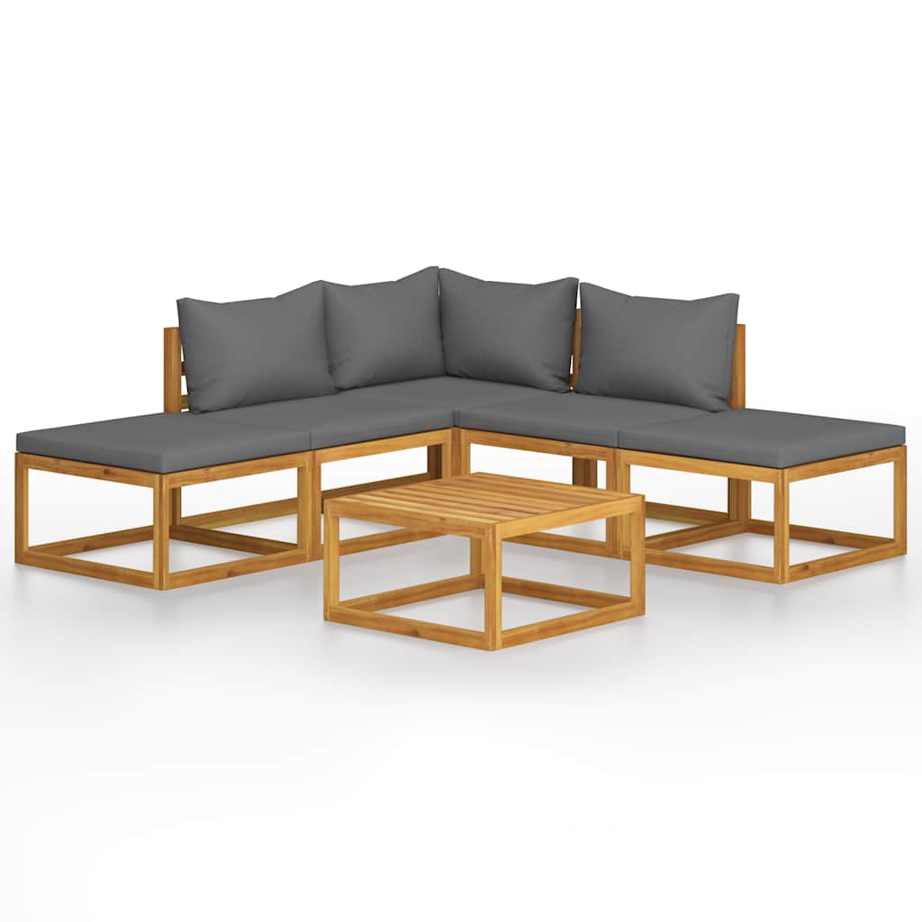 6-delige Loungeset met kussens massief acaciahout is nu te koop bij PeponiXL, paradijselijk wonen!
