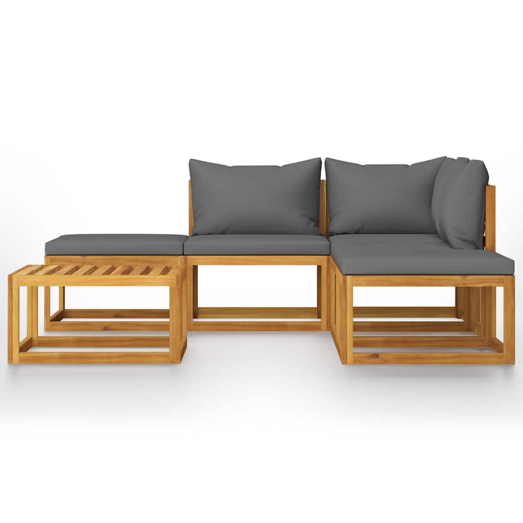 6-delige Loungeset met kussens massief acaciahout is nu te koop bij PeponiXL, paradijselijk wonen!