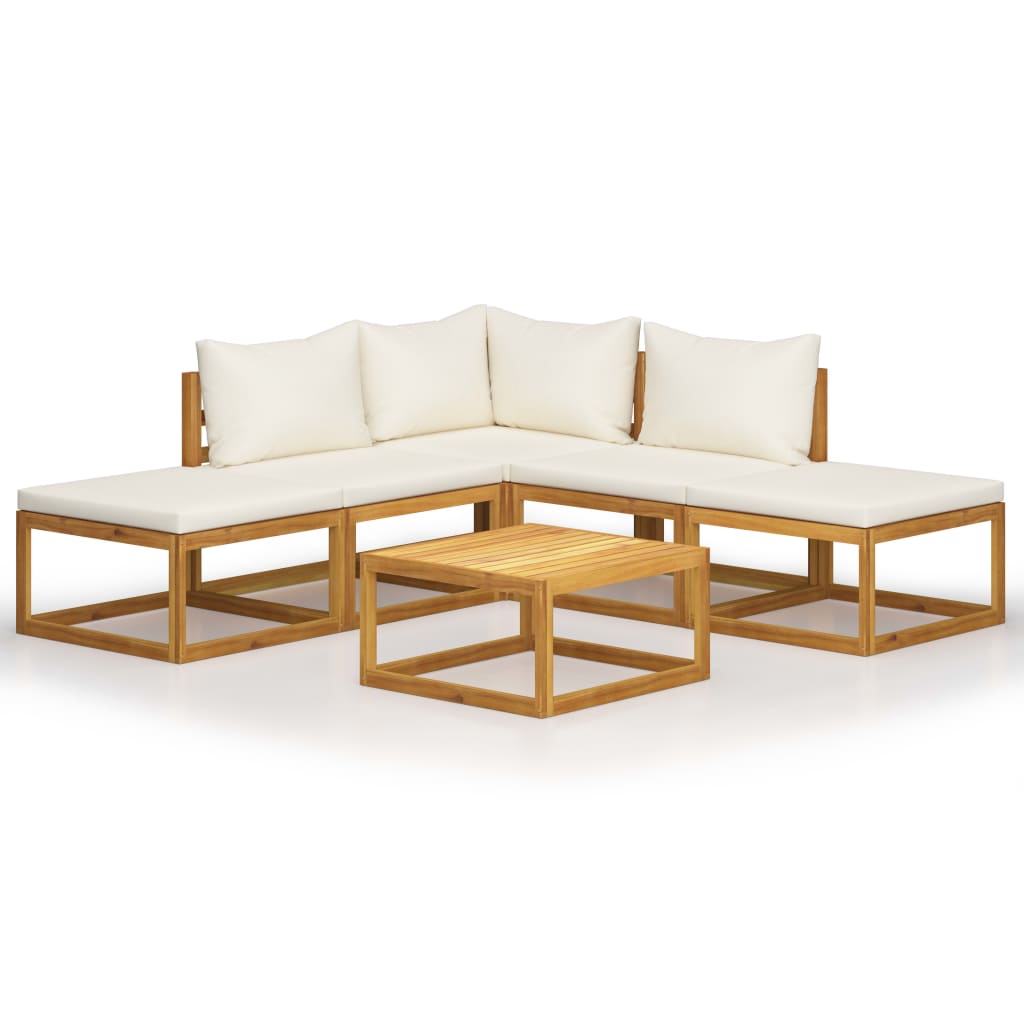 6-delige Loungeset met kussens massief acaciahout is nu te koop bij PeponiXL, paradijselijk wonen!