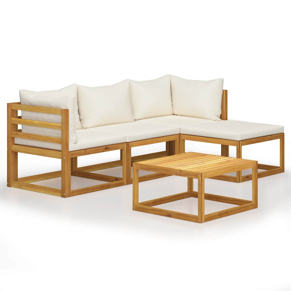 5-delige Loungeset met kussens massief acaciahout is nu te koop bij PeponiXL, paradijselijk wonen!