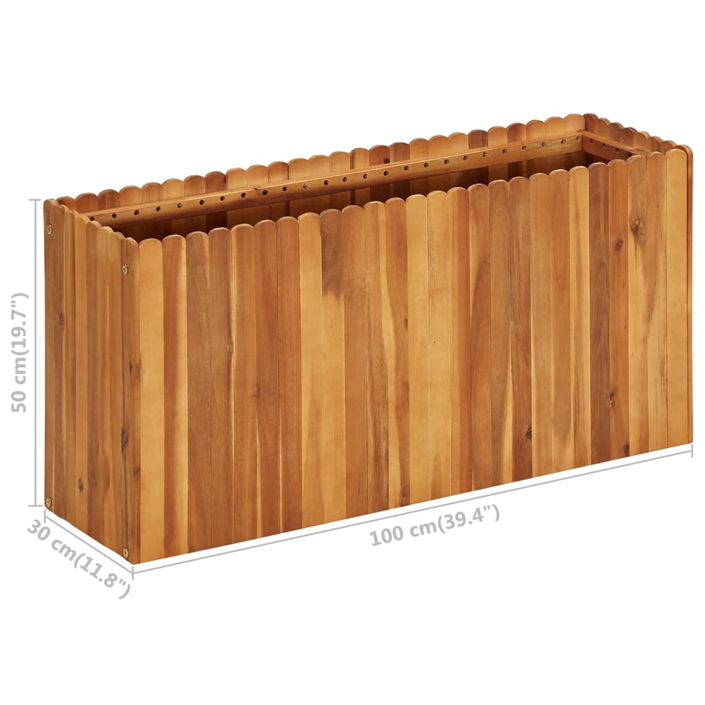 Plantenbak verhoogd 100x30x50 cm massief acaciahout is nu te koop bij PeponiXL, paradijselijk wonen!