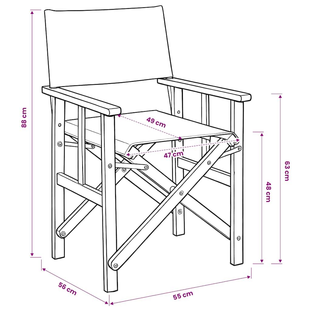 Regisseursstoelen 2 st massief acaciahout is nu te koop bij PeponiXL, paradijselijk wonen!