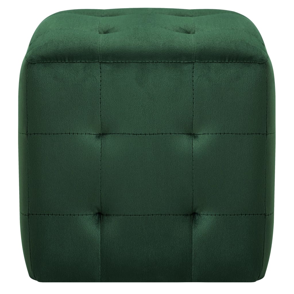 Poef 2 st 30x30x30 cm fluweel groen is nu te koop bij PeponiXL, paradijselijk wonen!