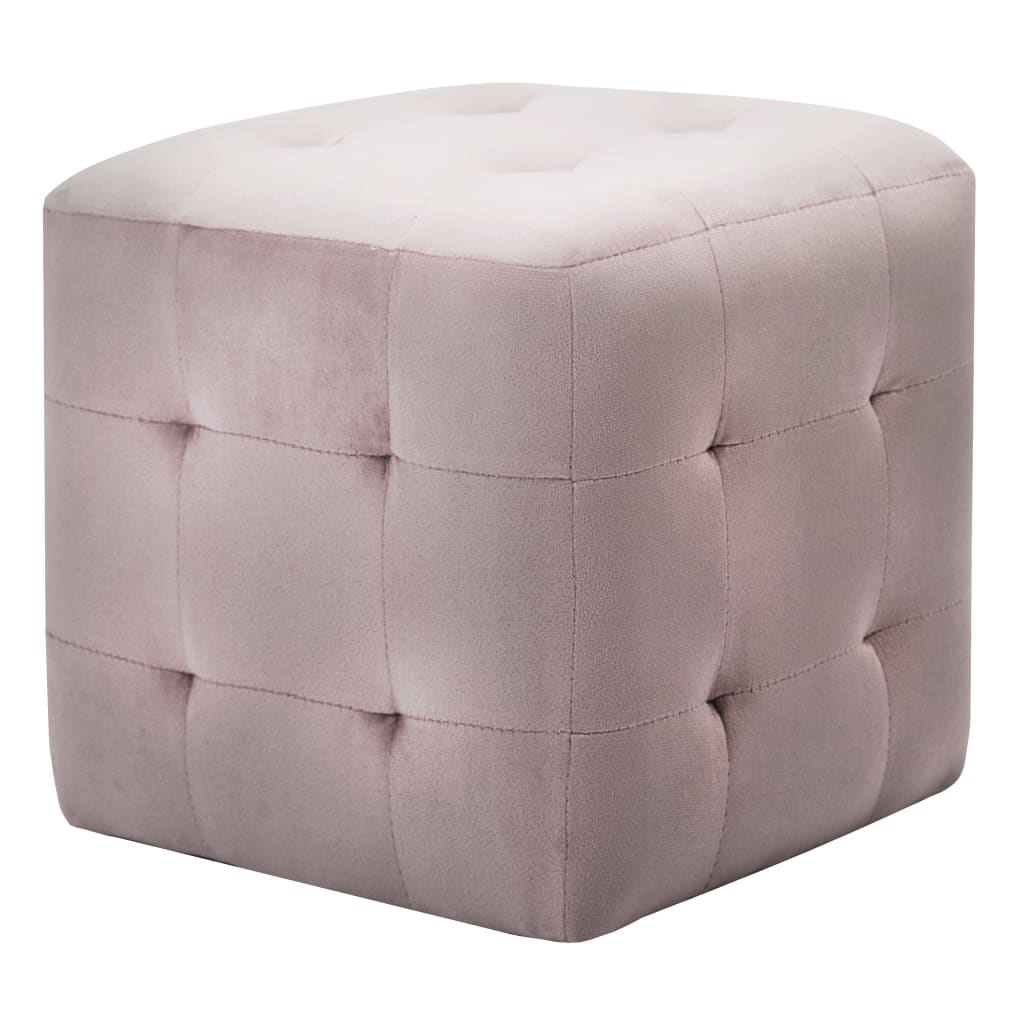 Poef 2 st 30x30x30 cm fluweel roze is nu te koop bij PeponiXL, paradijselijk wonen!