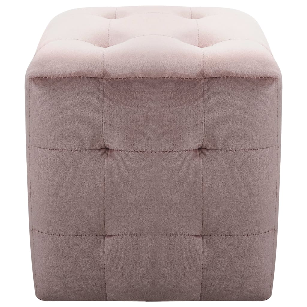 Poef 2 st 30x30x30 cm fluweel roze is nu te koop bij PeponiXL, paradijselijk wonen!